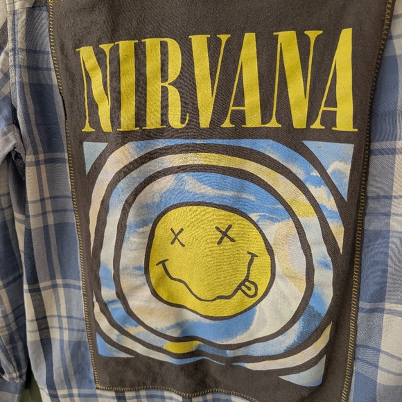 Nirvana Upcycled Plaid Shirt Hand Crafted - Picture 4 of 7